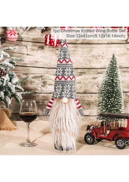 40 Noel Şarap Şişesi Kapağı Merry Christmas Süslemeleri Ev Için 2022 Noel Süs Yeni Yıl 2023 Noel Navidad Hediyeler (Yurt Dışından)