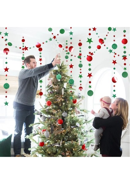 Kar Tanesi Gümüş 2021 Navidad Dekor 4m Twinkle Yıldız Kağıt Çelenk Asılı Süsler Merry Christmas Süslemeleri Ev Yeni Yıl 2022 Malzemeleri Için (Yurt Dışından)