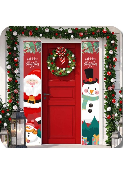 N Noel Sundurma Burcu, Buffalo Ekose Dekor Merry Christmas Kapı Afiş Noel Ev Yard Ön Kapı Navidad Için Asılı Dekorasyon (Yurt Dışından) fırsatları