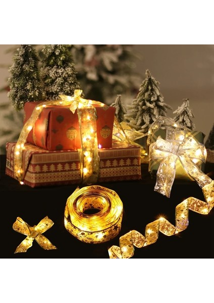 Altın-Renkli 10 M LED Şerit Peri Işıkları Noel Ağacı Süsler Dekorasyon Dıy Yaylar Işık Dize Noel Dekorasyon Ev Yeni Yıl Navidad (Yurt Dışından) indirimleri