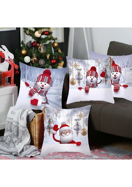 1463 Kardan Adam Noel Minder Örtüsü Merry Christmas Süslemeleri Ev Için 2021 Noel Kanepe Dekoru Navidad Noel Hediyeleri Yeni Yıl 2022 (Yurt Dışından)