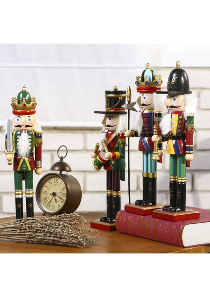 C 30 cm 30/38 cm Noel Fındıkkıran Asker Bebek Ahşap Vintage Kukla Yaratıcı El Sanatları Hediye Noel Süslemeleri Ev Süsleme (Yurt Dışından) fırsatları