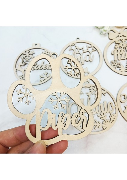 10 Adet Kişiselleştirilmiş Noel Kar Tanesi Topu Özel Lazer Kesim Baubles Farklı Isim Süs Noel Asılı Hediye Ağacı Ahşap Etiketler (Yurt Dışından)