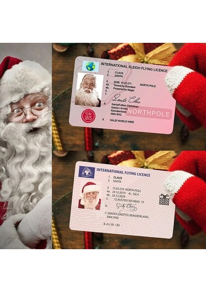 C 1 Adet Yaratıcı Noel Baba Uçuş Lisansı Noel Arifesi Ehliyet Çocuklar Için Noel Hediyesi Ev Noel Ağacı DECOR2022 2023 (Yurt Dışından)