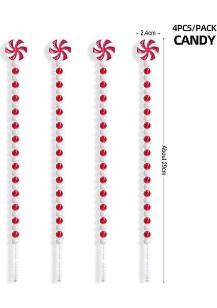 Şeker 4 Paket Şeker Kamışı Noel Dekorasyon Bells Lolipop Kolye Ağacı Noel Süsleri Ev Dekor Noel Hediyeleri Navidad Parti Malzemeleri (Yurt Dışından) fiyatları