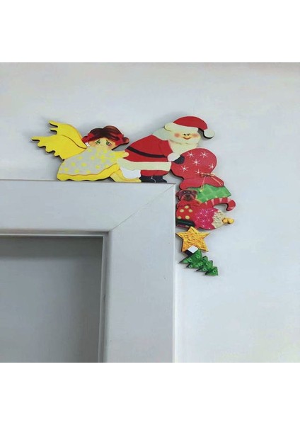 13 Noel Kapı Çerçevesi Dekorasyon Santa Elk Ahşap 2023 Kapı Çerçevesi Noel Süslemeleri Dekor Ev Yeni Yıl Hediyeleri (Yurt Dışından)