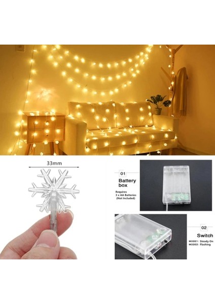 Sıcak Renk Kristal 2m 10LED Kar Tanesi LED Işıklar Noel Dekorasyon Ev Noel Ağacı Asılı Çelenk Noel Süsleri Navidad NOEL2022 Yeni Yıl Hediyesi 2023 (Yurt Dışından) indirimleri