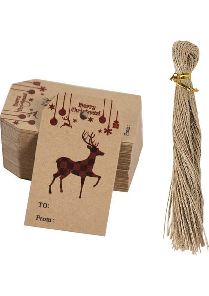 R01 100 Adet Noel Hediye Kartı Etiketi Noel Baba Merry Christmas Etiketleri Mevcut Ambalaj Dekor Yeni Yıl Noel Süsleme Kraft Kağıt (Yurt Dışından) fırsatları