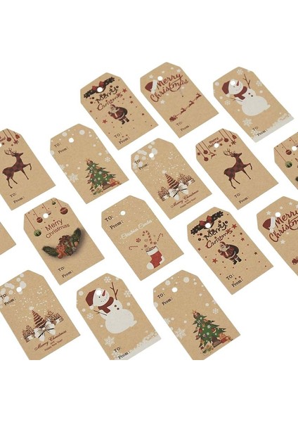R01 100 Adet Noel Hediye Kartı Etiketi Noel Baba Merry Christmas Etiketleri Mevcut Ambalaj Dekor Yeni Yıl Noel Süsleme Kraft Kağıt (Yurt Dışından) indirimleri