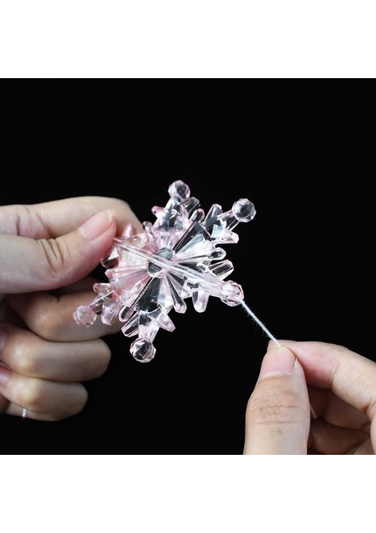 B070809 10 Adet 7.5 cm 10 Adet Plastik Kristal Kar Tanesi Süs Akrilik Şeffaf Kar Tanesi Kış Ev Için Yeni Yıl Noel Ağacı Dıy Dekorasyon (Yurt Dışından)