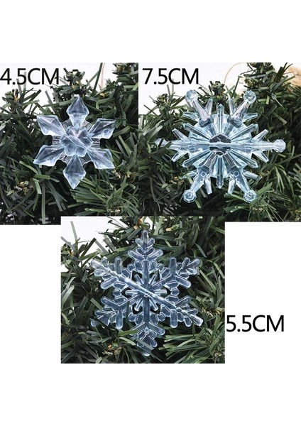 B070809 10 Adet 7.5 cm 10 Adet Plastik Kristal Kar Tanesi Süs Akrilik Şeffaf Kar Tanesi Kış Ev Için Yeni Yıl Noel Ağacı Dıy Dekorasyon (Yurt Dışından) fiyatları