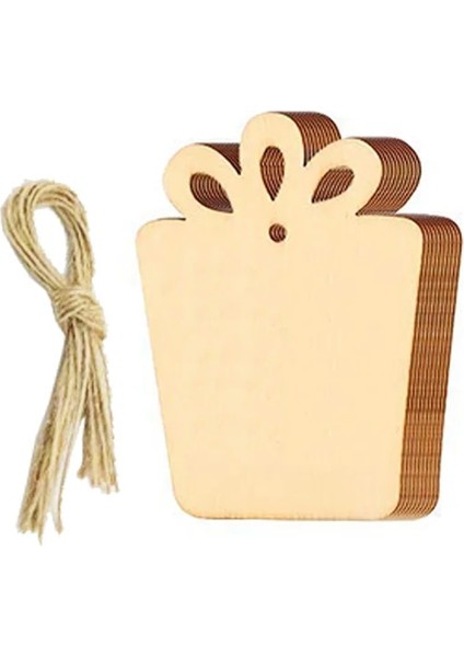 P 10 Adet Ahşap Ağaç Bezemeler Ahşap Noel Ağacı Boşlukları Noel Dıy Zanaat Kartı Dekor Için Ipler ile (Yurt Dışından)