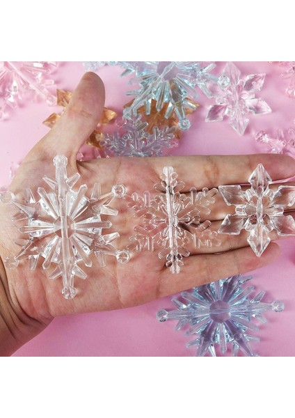 B02-5.5CM-10 Adet 10 Adet Noel Süsler Kristal Akrilik Şeffaf Kar Tanesi Kolye Noel Ağacı Asılı Dekorlar Yeni Yıl Noel Partisi Kaynağı (Yurt Dışından) fiyatları