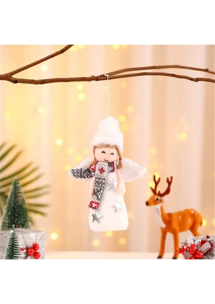 F-Gri Beyaz Melek Bebek Yılbaşı Ağacı Asılı Süsler Her Yerde Arkadaşlar Için Küçük Hediyeler Noel Sevimli Ev Dekor Yılbaşı Ağacı Süsler (Yurt Dışından)