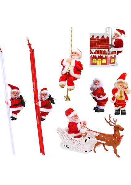 F Tipi Pil Yok Noel Elektrikli Noel Baba Tırmanma Merdiveni Peluş Bebek Yaratıcı Müzik Baba Noel Çocuk Oyuncak Hediye Yeni Yıl Dekorasyon 2023 (Yurt Dışından) fiyatları