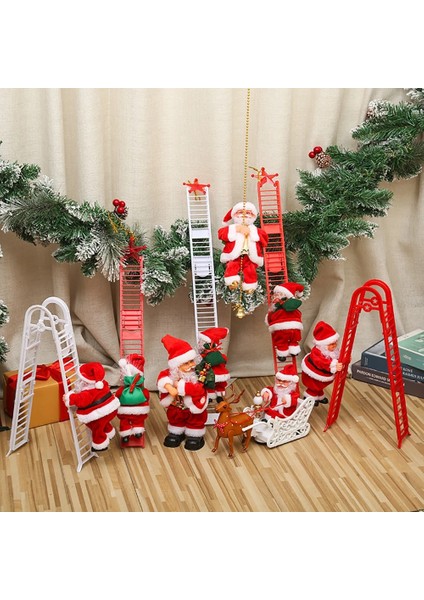 F Tipi Pil Yok Noel Elektrikli Noel Baba Tırmanma Merdiveni Peluş Bebek Yaratıcı Müzik Baba Noel Çocuk Oyuncak Hediye Yeni Yıl Dekorasyon 2023 (Yurt Dışından) indirimleri