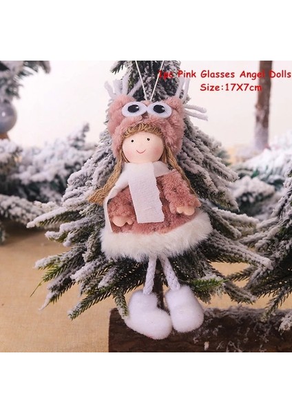 199--GÖZLÜK Pembe Noel Peluş Melek Kız Erkek Bebek Noel Ağacı Süsleme Doğum Noel Deco Ev Yeni Yıl 2023 Çocuklar Için Noel Süslemeleri Hediyeler (Yurt Dışından) fiyatları