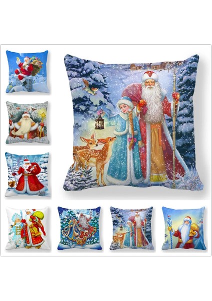 36 45X45 cm 40 Stil Mutlu Yeni Yıl 2023 Merry Christmas Süslemeleri Ev Için Santa Elk Kanepe Süsleri Minder Örtüsü 45X45 cm Navidad T126 (Yurt Dışından) modelleri