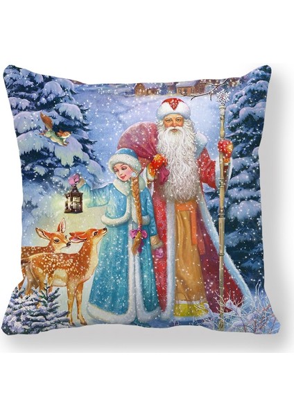 36 45X45 cm 40 Stil Mutlu Yeni Yıl 2023 Merry Christmas Süslemeleri Ev Için Santa Elk Kanepe Süsleri Minder Örtüsü 45X45 cm Navidad T126 (Yurt Dışından) fırsatları