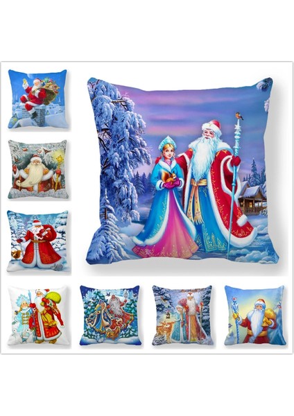 36 45X45 cm 40 Stil Mutlu Yeni Yıl 2023 Merry Christmas Süslemeleri Ev Için Santa Elk Kanepe Süsleri Minder Örtüsü 45X45 cm Navidad T126 (Yurt Dışından) indirimleri