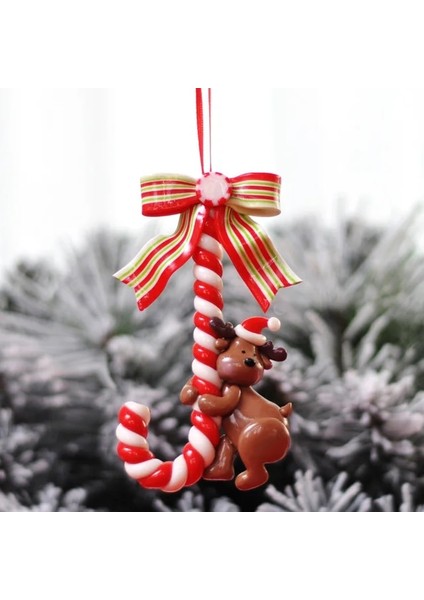 Elk Noel Süslemeleri Yumuşak Kil Noel Baba Kardan Adam Küçük Baston Şeker Kamışı Noel Ağacı Kolye Noel 2022 Süsler Ev Için (Yurt Dışından)