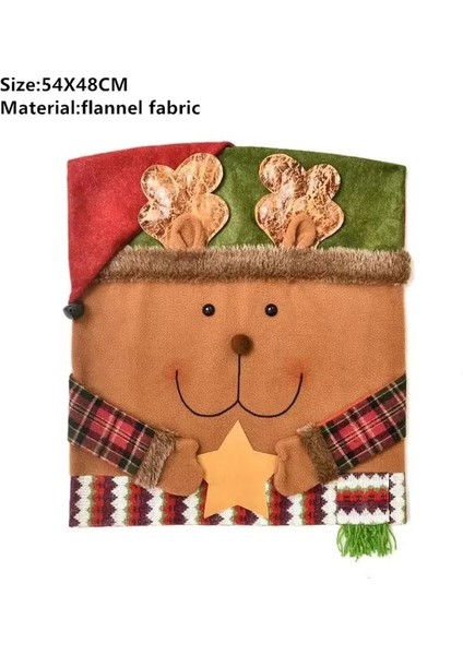 205-ELK Yıldızı Noel Gnome Sandalye Kapak Merry Christmas Süslemeleri Ev Için Navidad 2023 Noel Dekor Hediyeler Mutlu Yeni Yıl 2024 Kerst Natale (Yurt Dışından)