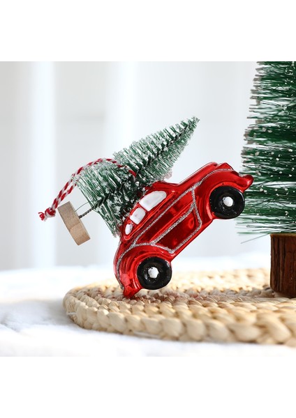 C3-16X7CM Kırmızı Mavi Noel Araba Ağacı Süsleri ile 2023 Navidad Noel Dekorasyon Noel Ağacı Kolye Yeni Yıl Partisi Çocuklar Için Hediyeler (Yurt Dışından)
