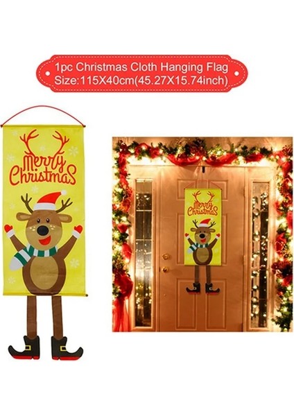 Asılı Bayrak 5 Merry Christmas Asılı Bayrak Noel Süslemeleri Ev Kapı Noel Süsleri Noel Hediyeleri Navidad Dekor 2023 Yeni Yıl (Yurt Dışından)