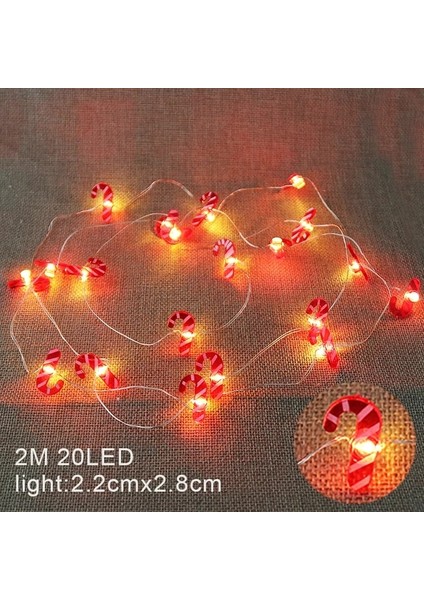 2 M Koltuk Değneği 2 M 20LED Noel Baba Kar Tanesi Ağacı LED Işık Dize Noel Dekorasyon Ev Için 2023 Noel Süs Noel Hediyesi Yeni Yıl (Yurt Dışından)