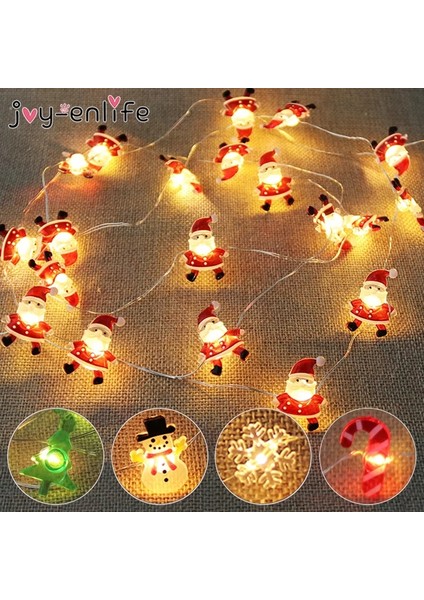 2 M Koltuk Değneği 2 M 20LED Noel Baba Kar Tanesi Ağacı LED Işık Dize Noel Dekorasyon Ev Için 2023 Noel Süs Noel Hediyesi Yeni Yıl (Yurt Dışından)