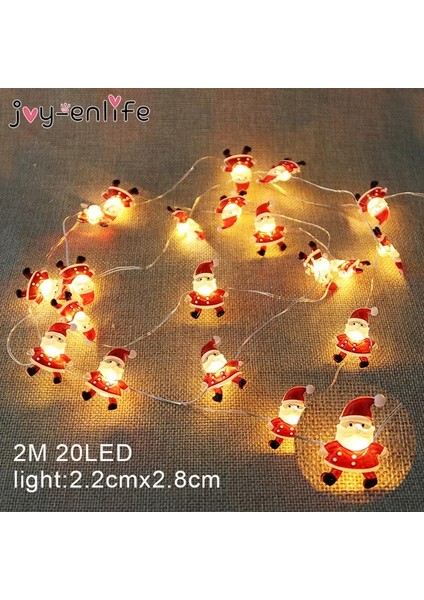 2 M Koltuk Değneği 2 M 20LED Noel Baba Kar Tanesi Ağacı LED Işık Dize Noel Dekorasyon Ev Için 2023 Noel Süs Noel Hediyesi Yeni Yıl (Yurt Dışından)