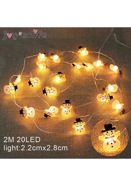 2 M Koltuk Değneği 2 M 20LED Noel Baba Kar Tanesi Ağacı LED Işık Dize Noel Dekorasyon Ev Için 2023 Noel Süs Noel Hediyesi Yeni Yıl (Yurt Dışından)