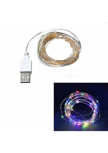 USB Renkli 2 M 20LED Yeni Yıl 2023 Garland USB Peri Dize Işık Ev Için Noel Süslemeleri Noel Süsleri Noel Hediyeleri Noel Ağacı Dekoru (Yurt Dışından)
