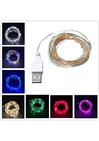 USB Renkli 2 M 20LED Yeni Yıl 2023 Garland USB Peri Dize Işık Ev Için Noel Süslemeleri Noel Süsleri Noel Hediyeleri Noel Ağacı Dekoru (Yurt Dışından)