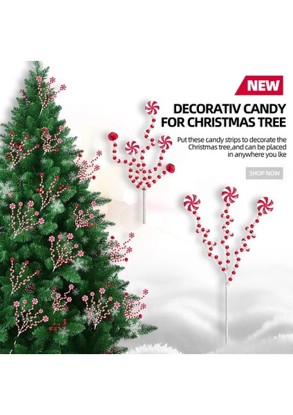 3 Çatallanma-Şeker Noel Şeker Kamışı Çatallanma Dekorasyon Çan Lolipop Noel Ağacı Asılı Süsler Düğün Buket Doğum Dekor Hediyeler Navidad (Yurt Dışından)