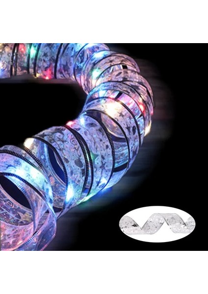 Gümüş-Renkli 1m 50 LED 5m Çift Katmanlı Peri Işıklar Dizeler LED Noel Ağacı Süsleri ile Noel Şerit Yaylar Yeni Yıl Navidad Ev Dekor (Yurt Dışından)