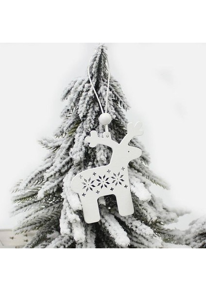 Beyaz Geyik Huadodo 6 Adet Kırmızı ve Beyaz Ahşap Ağaç Geyik Kardan Adam Noel Süslemeleri Kolye Süsler Noel Ağacı Ev Partisi Çocuklar Için Hediye (Yurt Dışından)