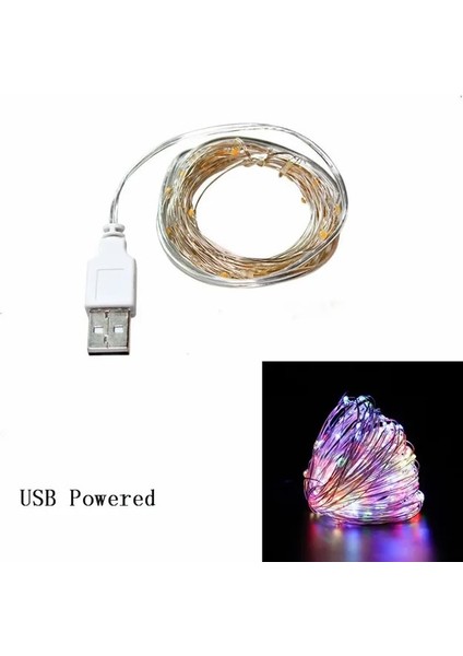 USB Renkli 2m 20LED Yılbaşı Gecesi Süslemeleri 1 ~ 10M Bakır Tel LED Işık Ev Için Noel Süslemeleri Navidad Yeni Yıl 2022 Noel Dekorasyonu (Yurt Dışından)