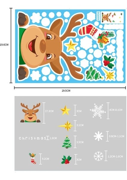 18 Noel Cam Çıkartmaları Ev Dekor Süsler Noel Kar Tanesi Noel Baba Kapı Vitrin Etiket Yeni Yıl Noel Dekorasyon (Yurt Dışından)
