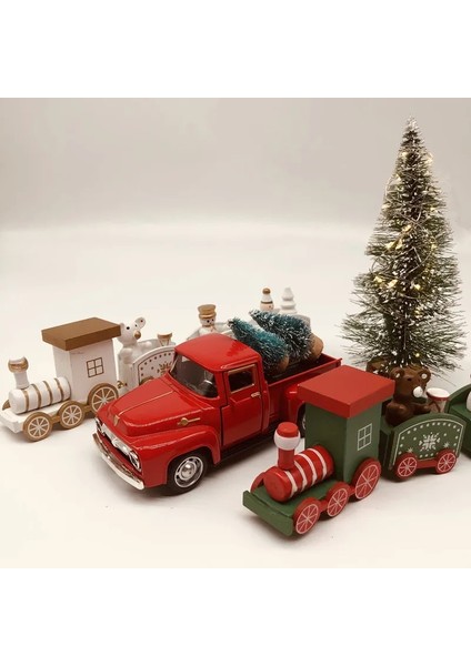 20CM 2023 Yeni Yıl Hediyeleri Noel Kırmızı Kamyon Süsleri Çocuk Oyuncakları Yılbaşı Hediyeleri Vintage Metal Araba Noel Takvimi Tren 2022 Navidad (Yurt Dışından) fırsatları