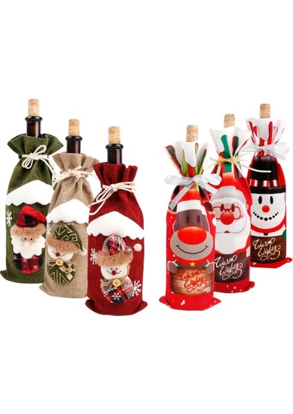 Şişe Kapağı 5 Noel Şarap Şişesi Kapağı Ev Için Mutlu Noel Dekor 2022 Navidad Noel Noel Süsleri Noel Hediyesi Mutlu Yıllar 2023 (Yurt Dışından)