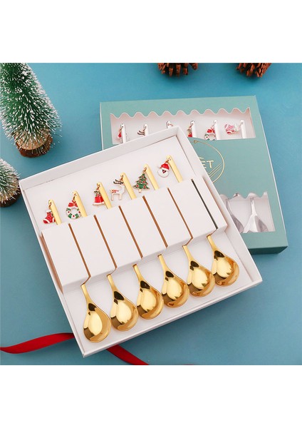 Gümüş Yaprak Kaşık 1p Yeni Yıl 2023 Merry Christmas Kaşıklar Noel Partisi Sofra Süsleri Ev Masa Navidad Noel Çocuklar Için Noel Süslemeleri Hediyeler (Yurt Dışından)