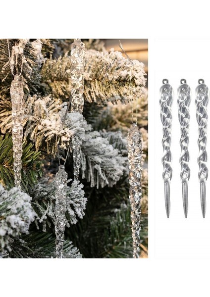 Temizle Noel Dekorasyon 12 Adet/torba Simülasyon Buz Noel Ağacı Asılı Süsleme Sahte Icicle Sahne Noel Ağacı Süslemeleri Kış Partisi (Yurt Dışından) fırsatları