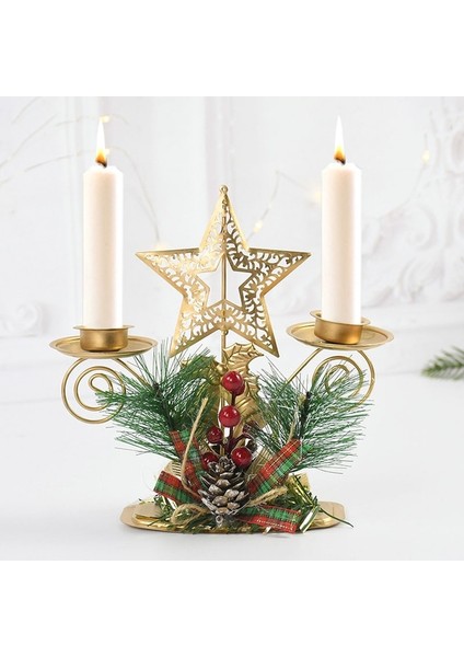 E08 Navidad Noel Mumluk Noel Ağacı Şamdan Masa Süsleme Süslemeleri Noel Yeni Yıl Partisi Yemeği Süslemeleri Için (Yurt Dışından)