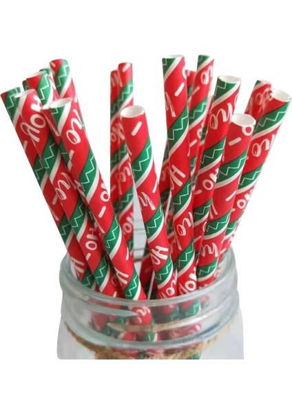 04 25PCS Noel Kağıt Pipetler Kar Tanesi Içme Saman Içme Mutlu Noel Dekorasyonları Ev Noel Yılı Parti Malzemeleri (Yurt Dışından)