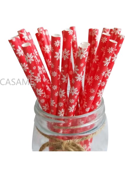 04 25PCS Noel Kağıt Pipetler Kar Tanesi Içme Saman Içme Mutlu Noel Dekorasyonları Ev Noel Yılı Parti Malzemeleri (Yurt Dışından) indirimleri