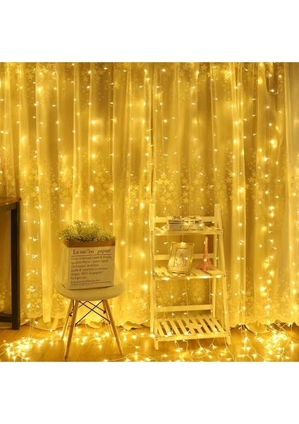 Beyaz 2 Adet 3 M x 3 M LED Perde LED Dize Işıklar 3x1 M Sıcak Işık Uzaktan Kumanda Yatak Odası Tatil Düğün Noel Dekorasyon Peri Çelenk Lambası (Yurt Dışından) modelleri