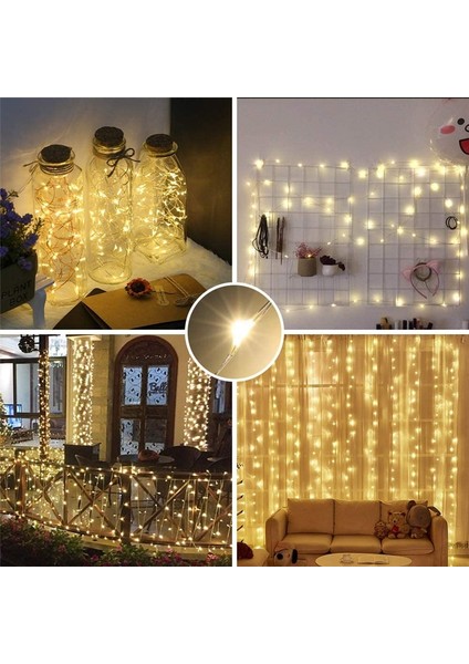 Beyaz 2 Adet 3 M x 3 M LED Perde LED Dize Işıklar 3x1 M Sıcak Işık Uzaktan Kumanda Yatak Odası Tatil Düğün Noel Dekorasyon Peri Çelenk Lambası (Yurt Dışından) fırsatları