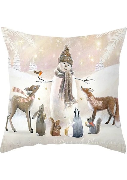 TPR478-12 Merry Christmas 45X45CM Noel Minder Örtüsü Noel Yastık Kılıfı Natal Noel 2023 Yeni Yıl Noel Dekorasyonu Ev Noel Için (Yurt Dışından)