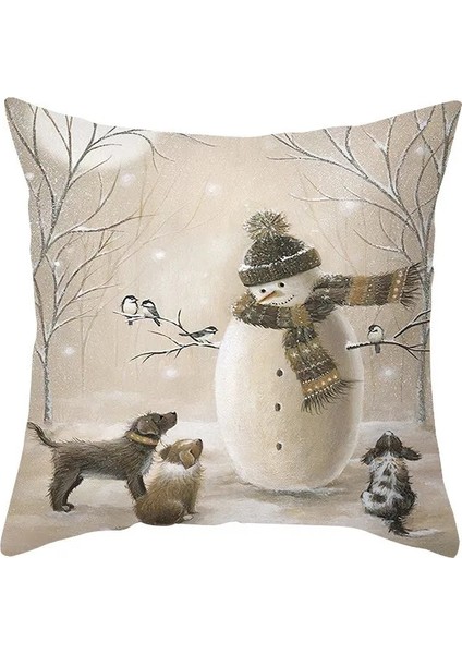 TPR478-12 Merry Christmas 45X45CM Noel Minder Örtüsü Noel Yastık Kılıfı Natal Noel 2023 Yeni Yıl Noel Dekorasyonu Ev Noel Için (Yurt Dışından)